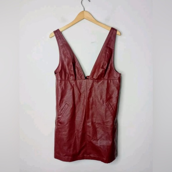 Urban Outfitters Limelight Faux Leather Mini Shift Dress - Picture 10 of 10